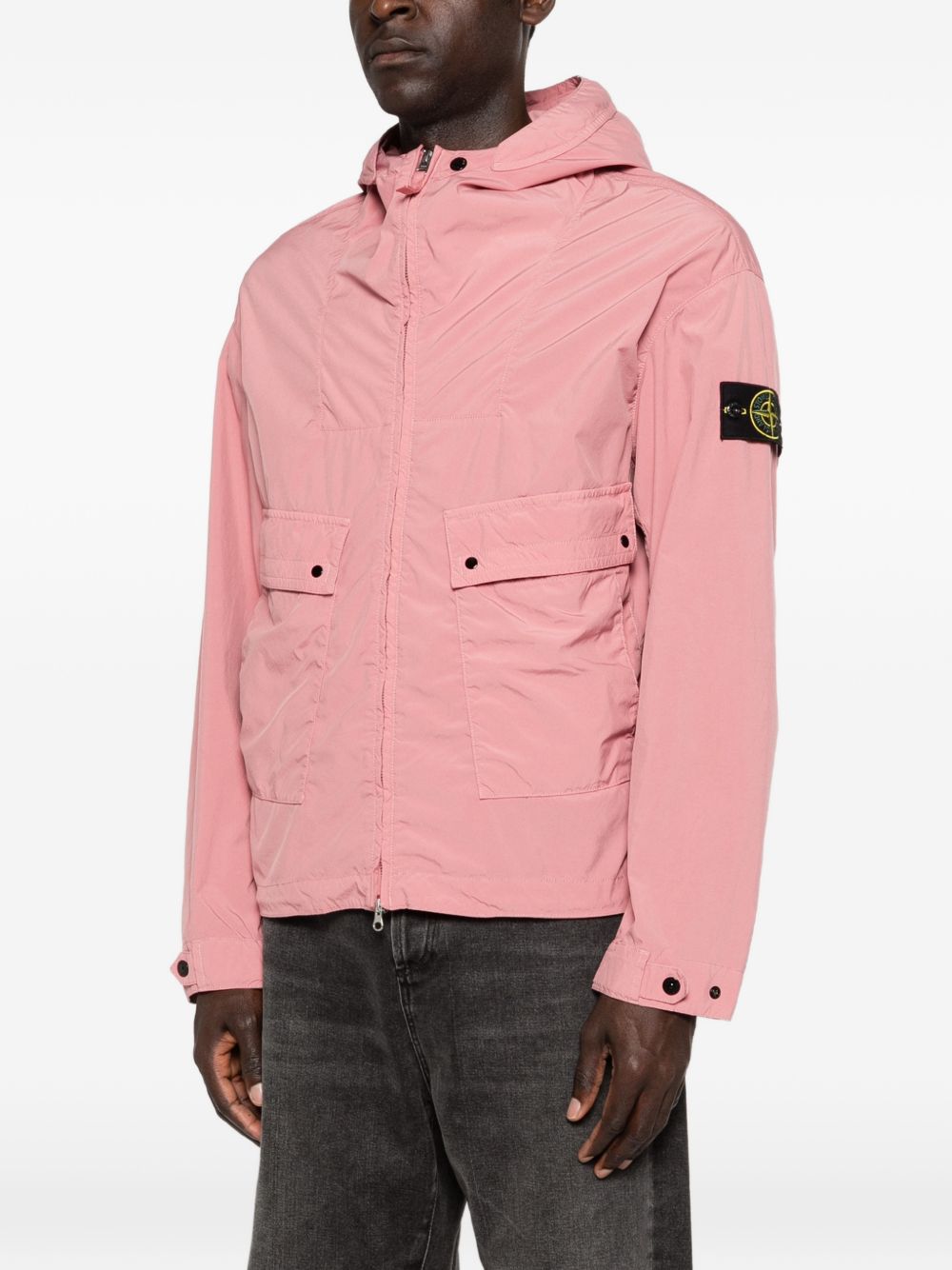 STONE ISLAND Giacca a vento con cappuccio e patch logo