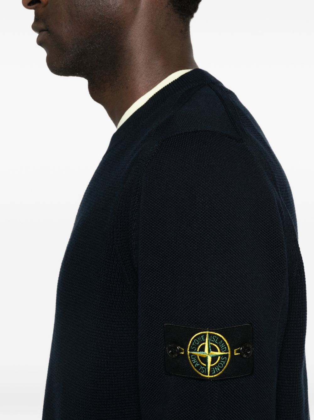 STONE ISLAND Maglione girocollo blu navy