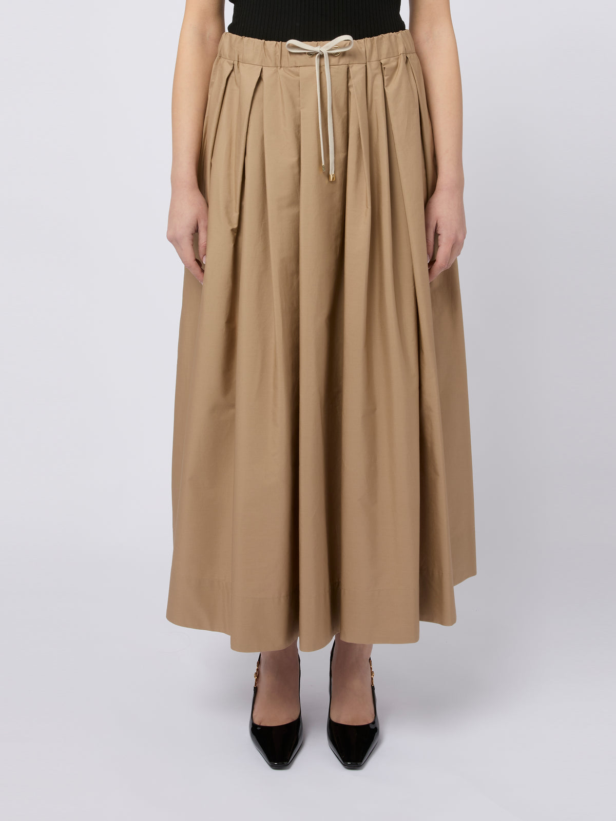 S MAX MARA Gonna lunga Pineta con coulisse in vita beige