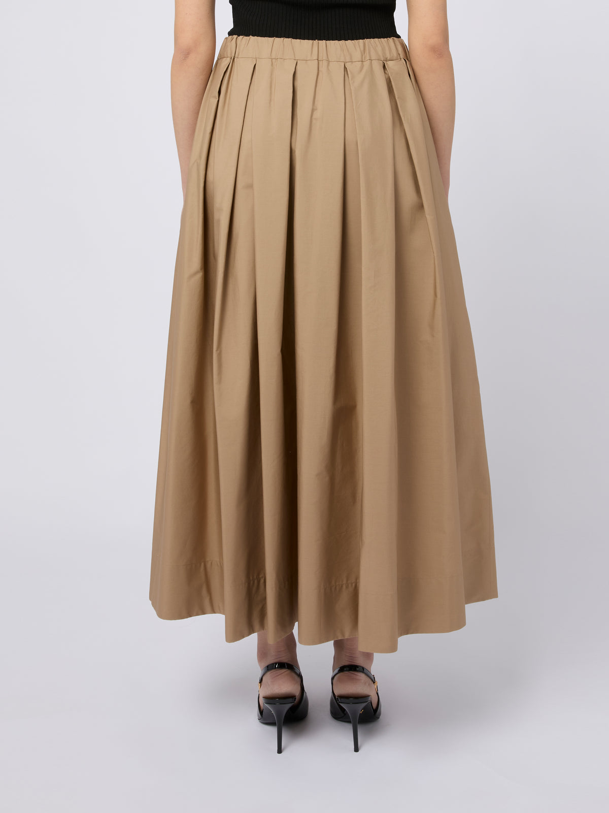 S MAX MARA Gonna lunga Pineta con coulisse in vita beige