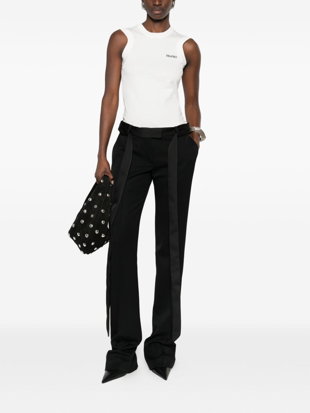 THE ATTICO T-shirt in cotone bianco con logo nero