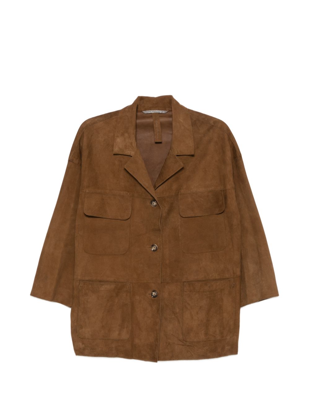 THE JACK AND JACKIE LEATHERS Giacca in pelle scamosciata monopetto con tasche sul petto