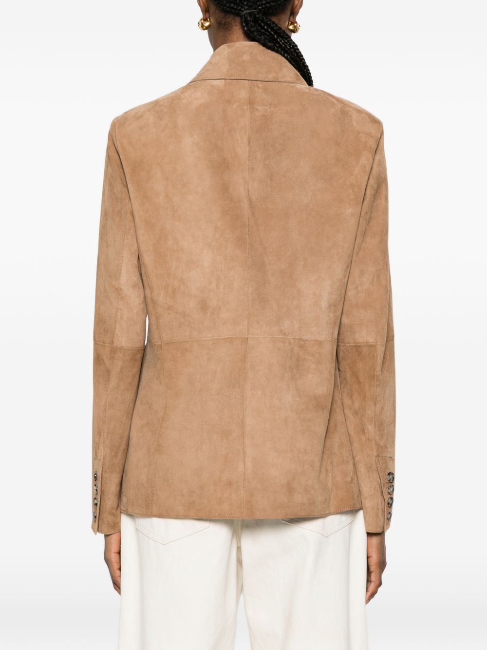 THE JACK AND JACKIE LEATHERS Blazer doppiopetto in pelle scamosciata