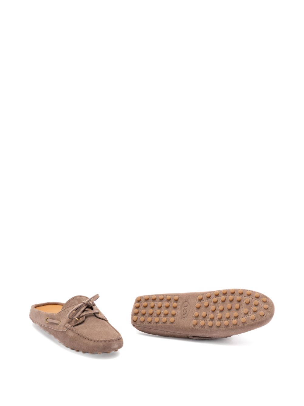 TODS Sabot Gommino in pelle scamosciata beige