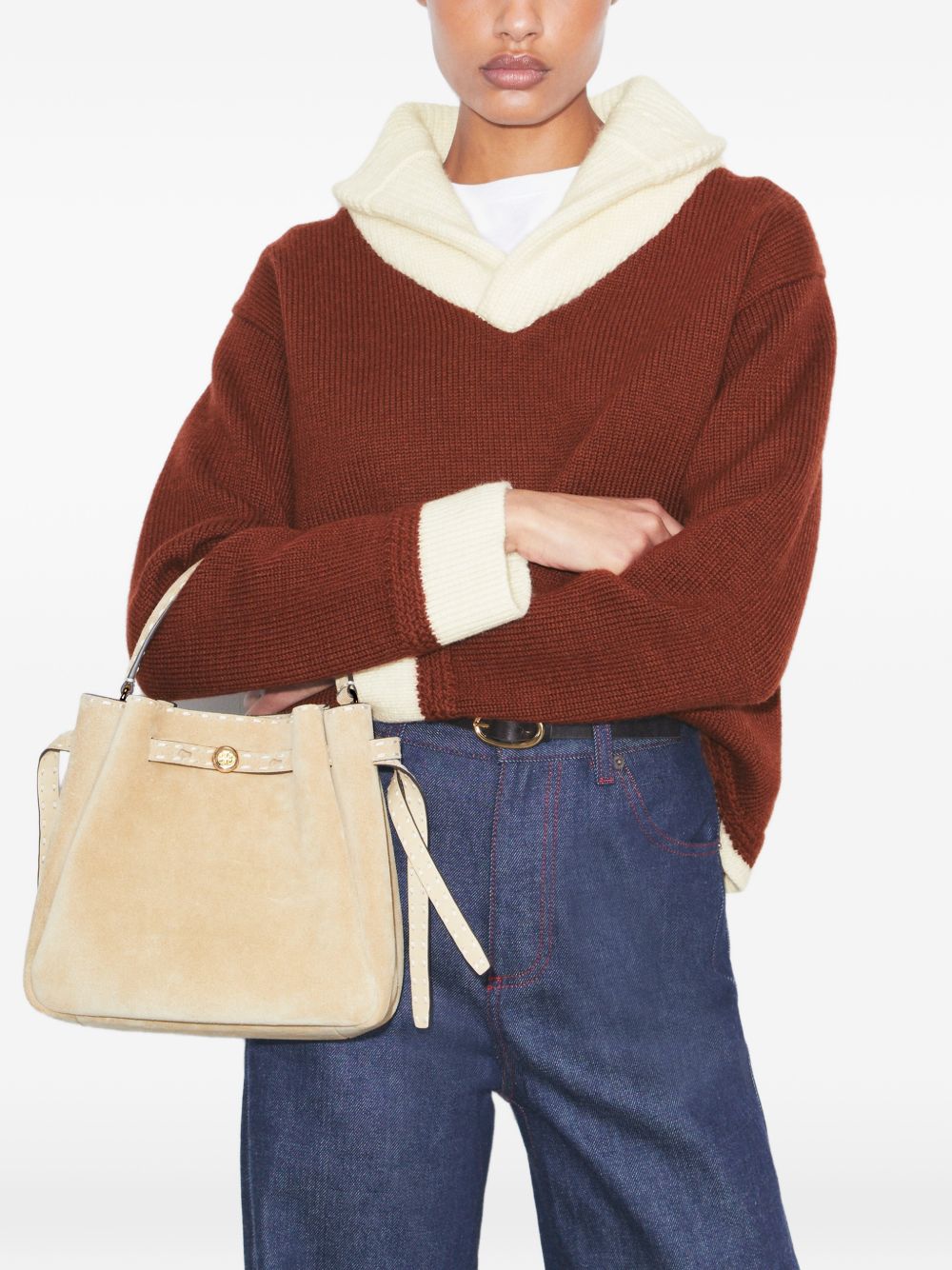 TORY BURCH Borsa a secchiello color cammello