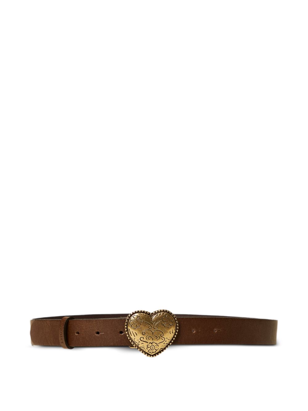 TWINSET Cintura in pelle marrone
