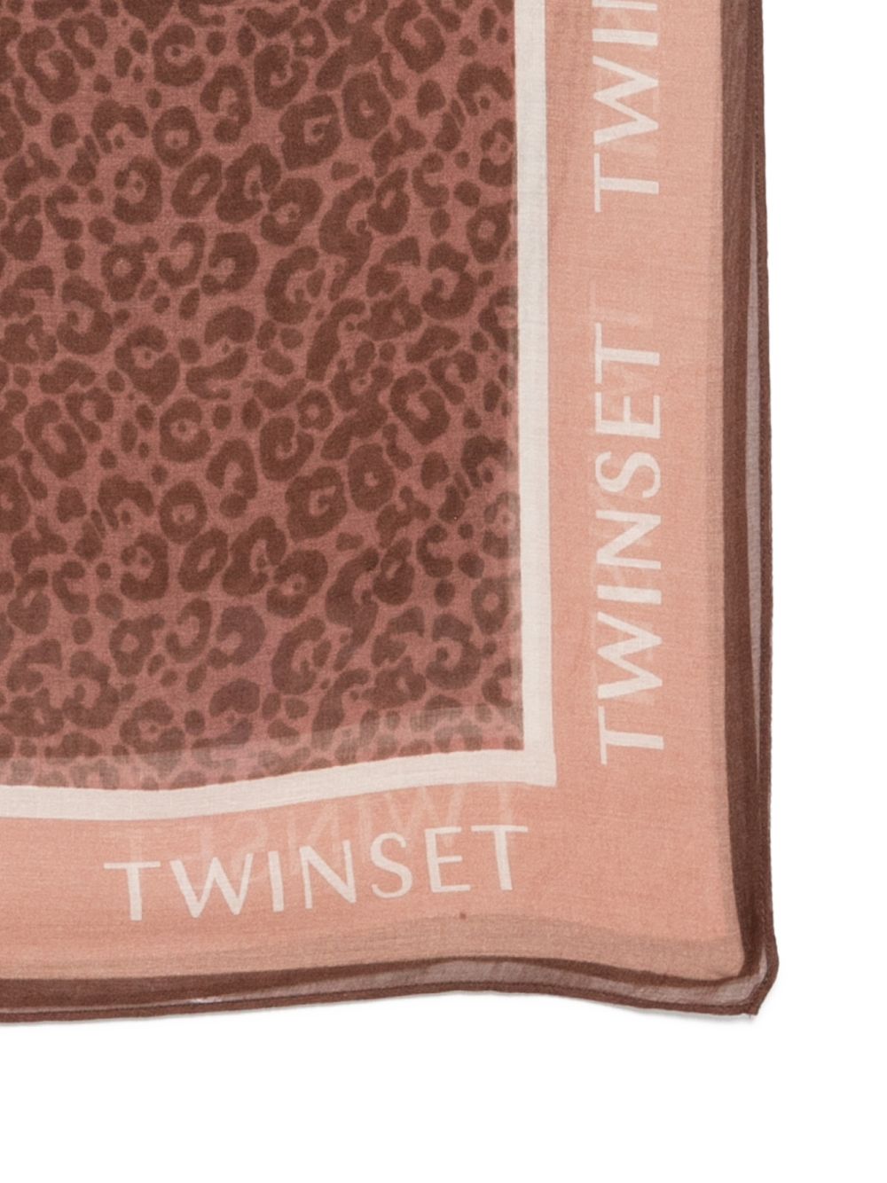 TWINSET Sciarpa stampa animalier con logo
