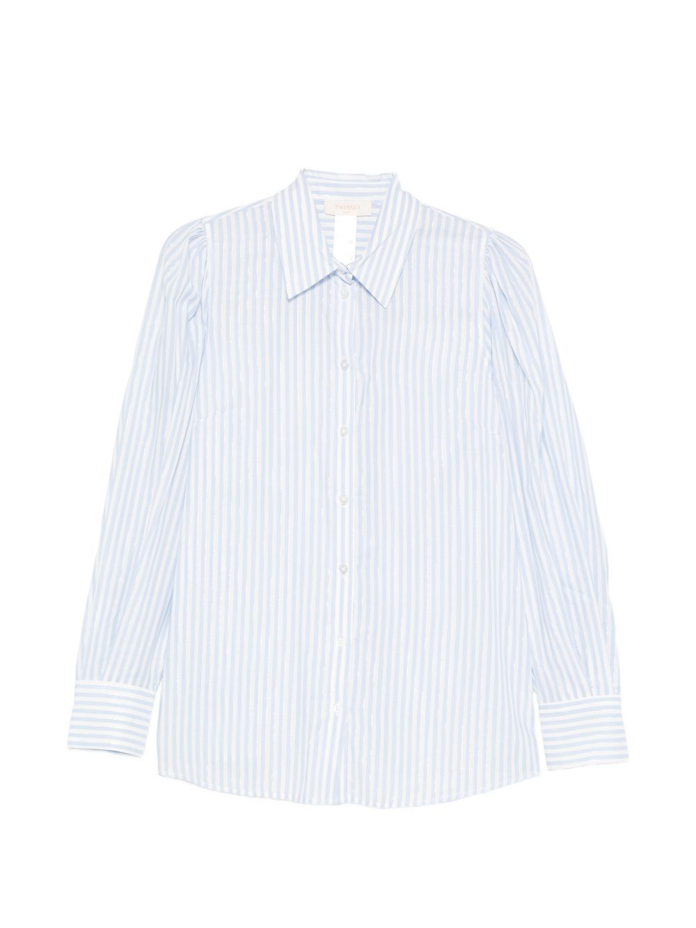 TWINSET Camicia a righe bianche e celesti