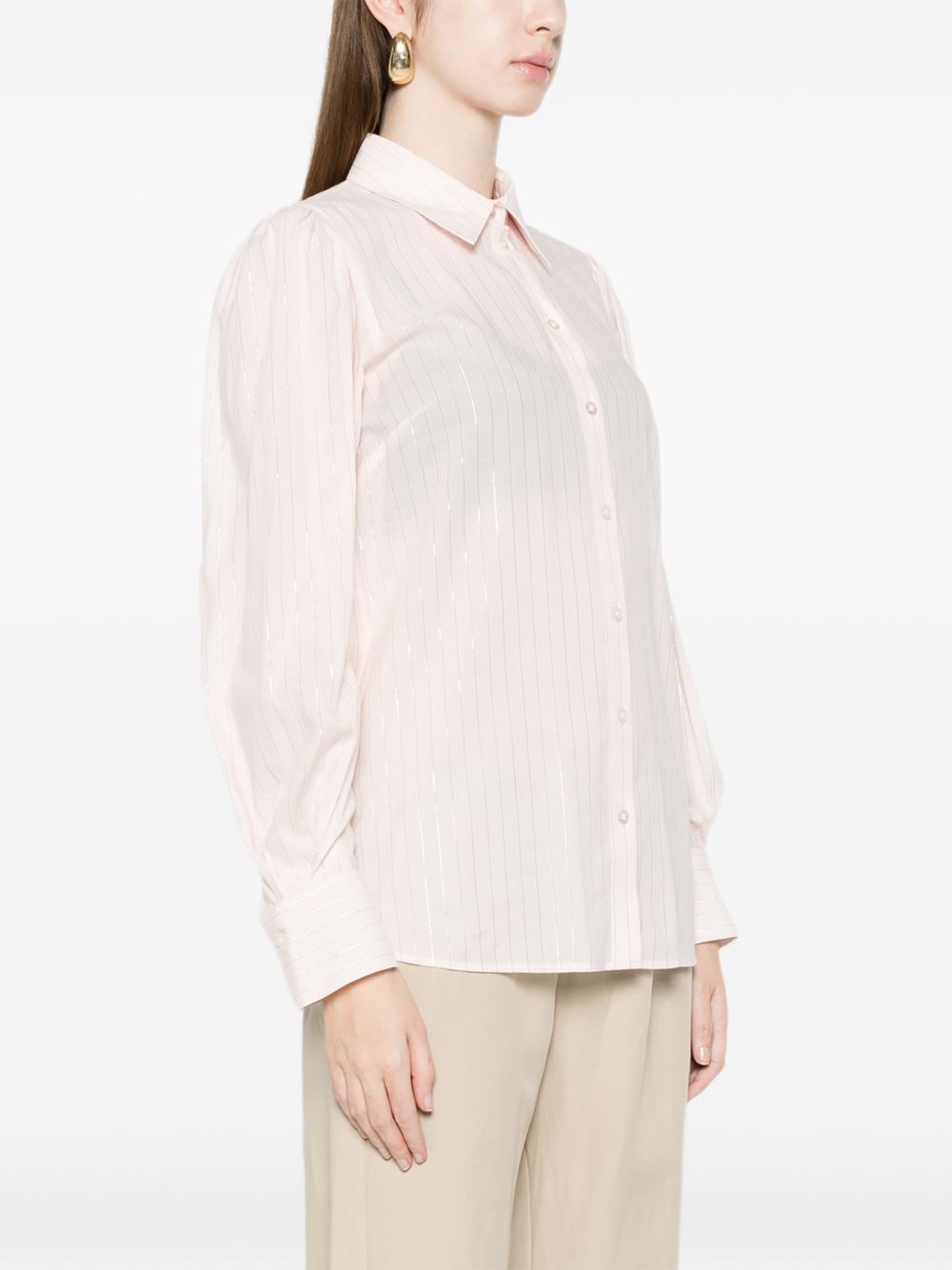 TWINSET Camicia a righe bianche e rosa