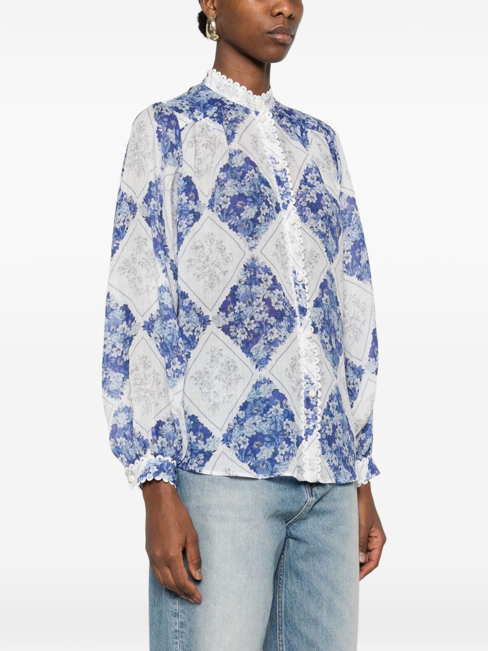 TWINSET Camicia con stampa floreale e volant