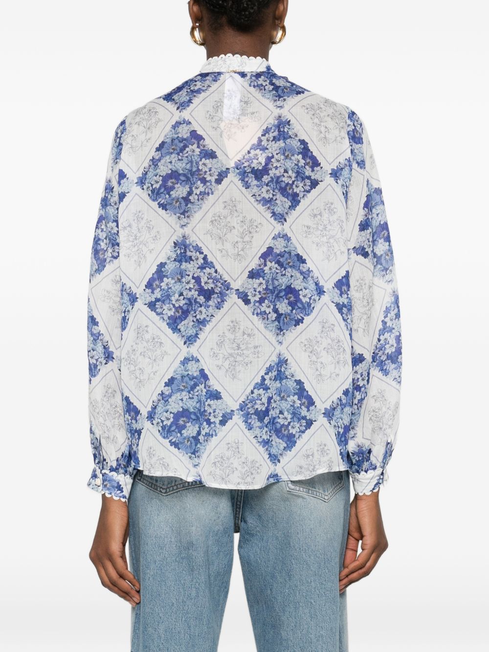 TWINSET Camicia con stampa floreale e volant