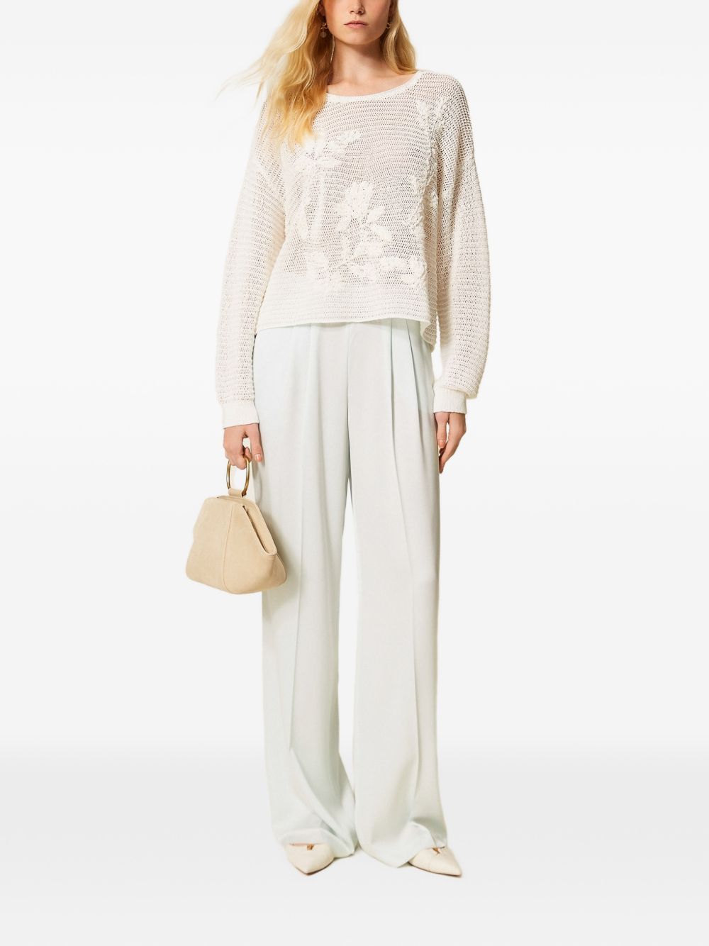 TWINSET Pantalone oversize color ghiaccio