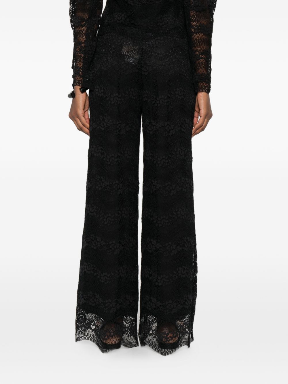 TWINSET Pantaloni neri in pizzo foderati