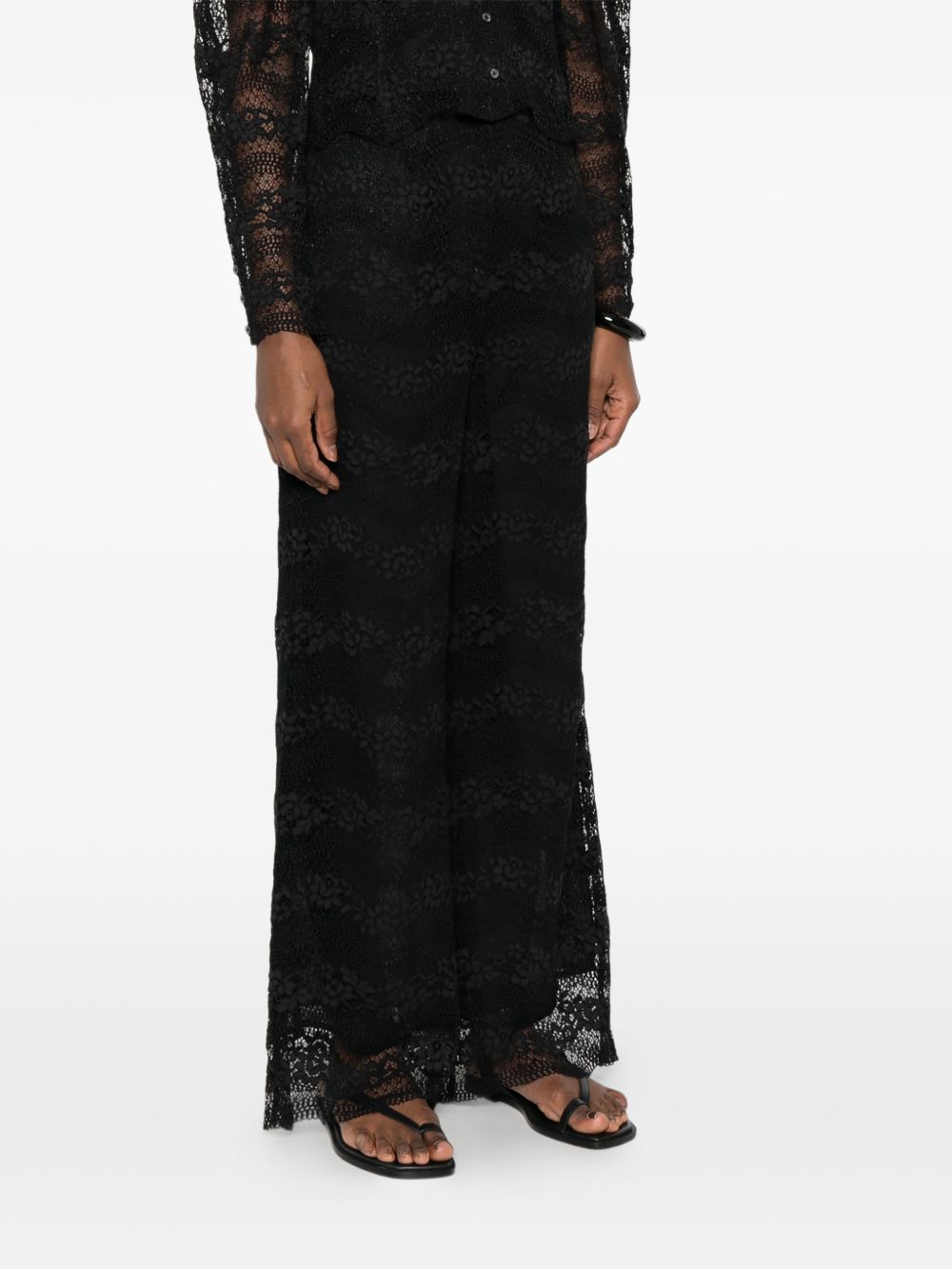 TWINSET Pantaloni neri in pizzo foderati