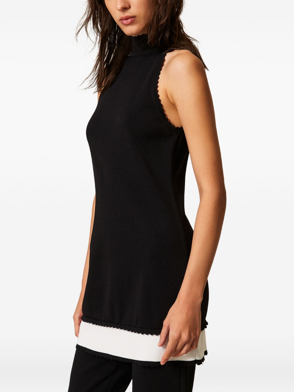 TWINSET Abito corto nero con scollo halter