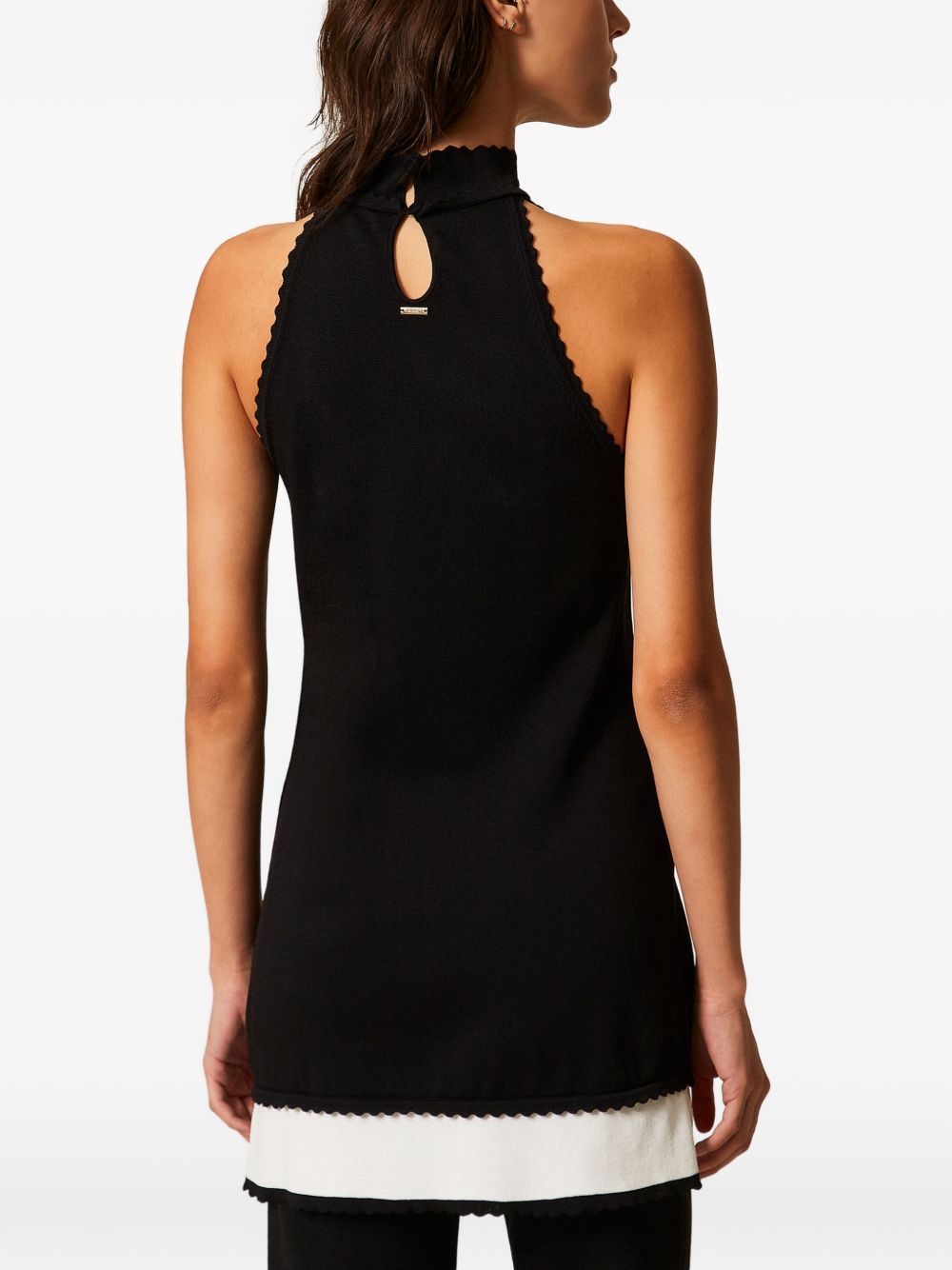 TWINSET Abito corto nero con scollo halter