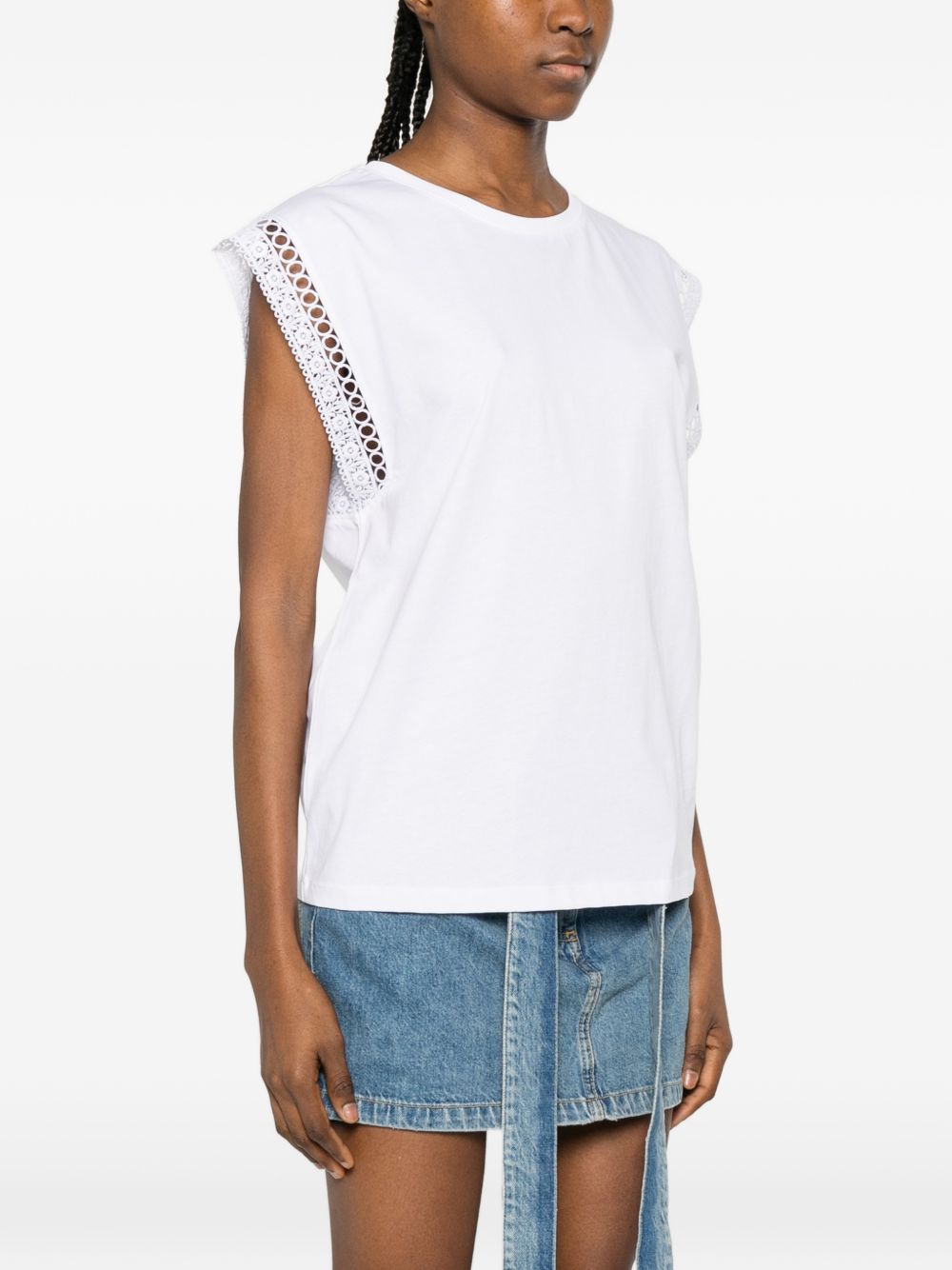 TWINSET T-shirt bianca a maniche corte