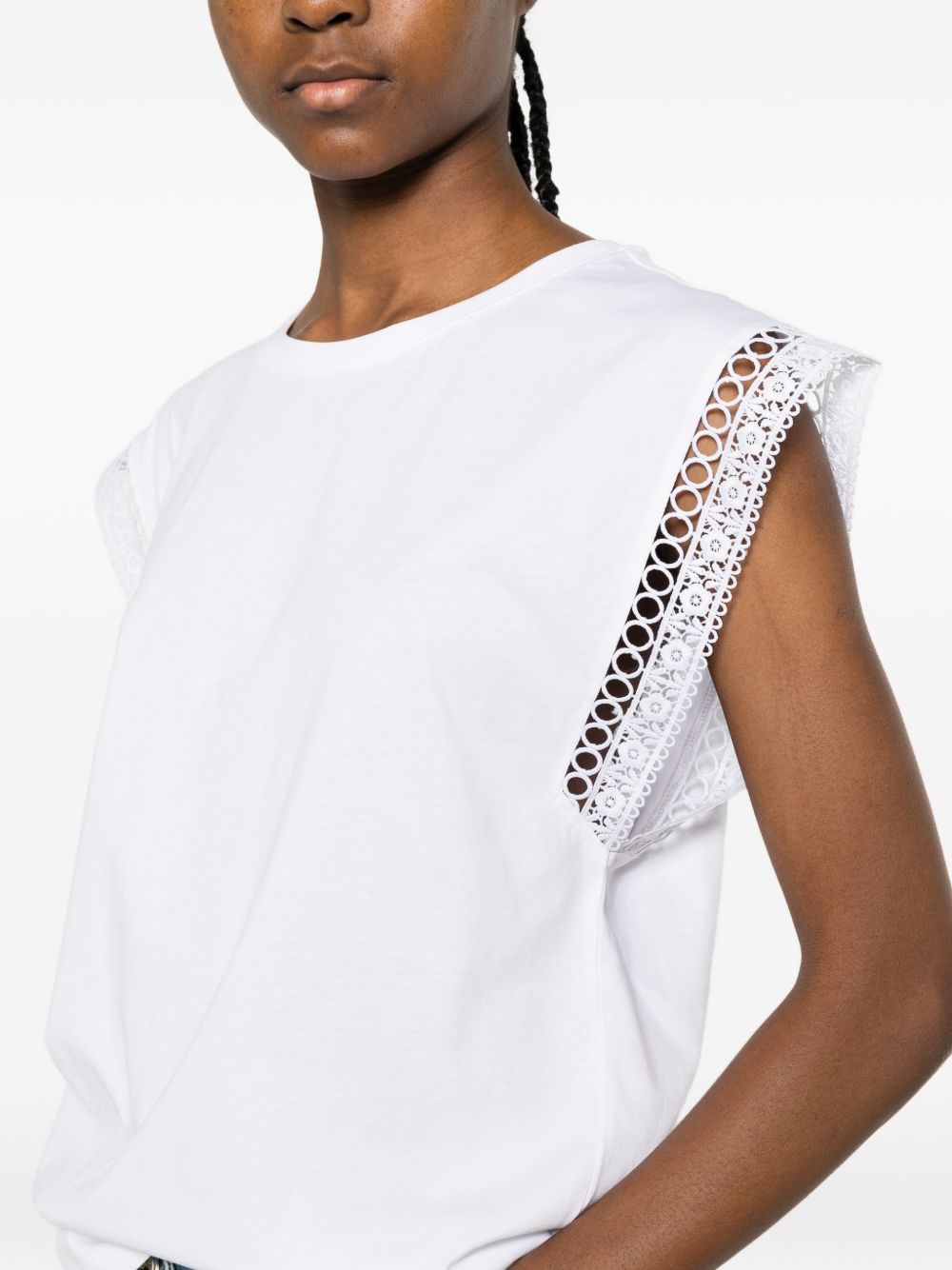 TWINSET T-shirt bianca a maniche corte