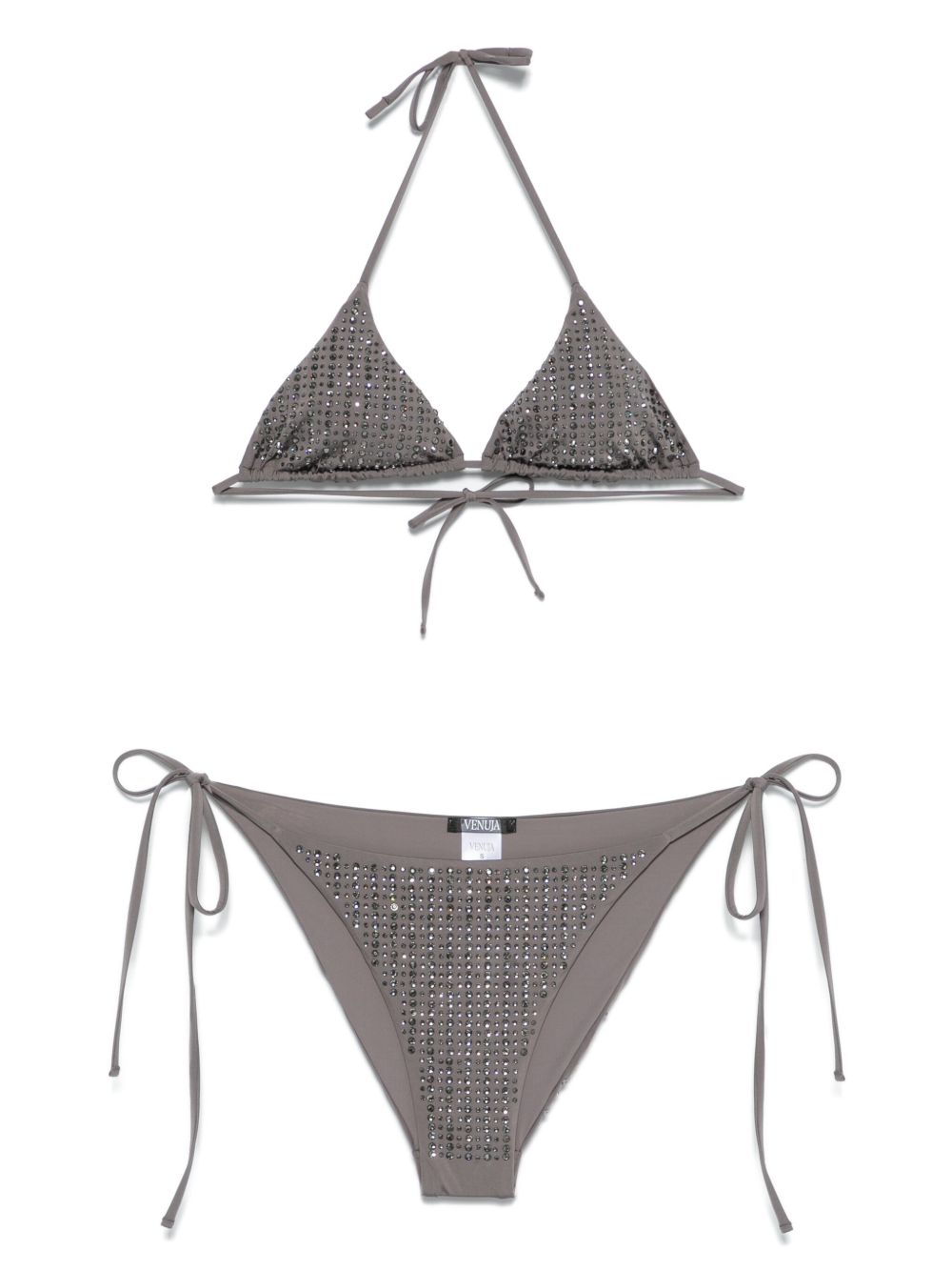 VENUJA Bikini Malibu grigio con strass all-over