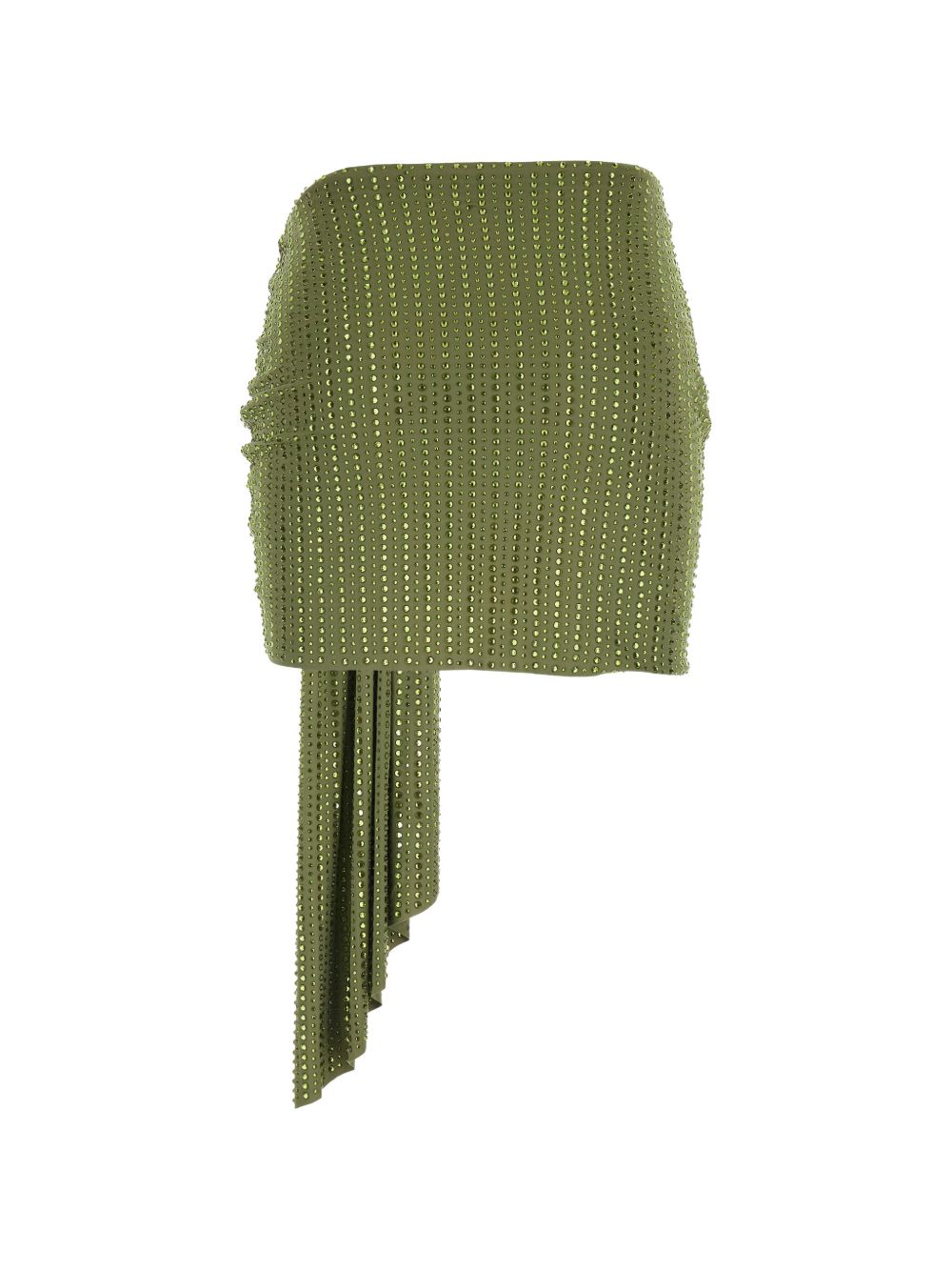 VENUJA Mini gonna Malibu verde con strass e drappeggio