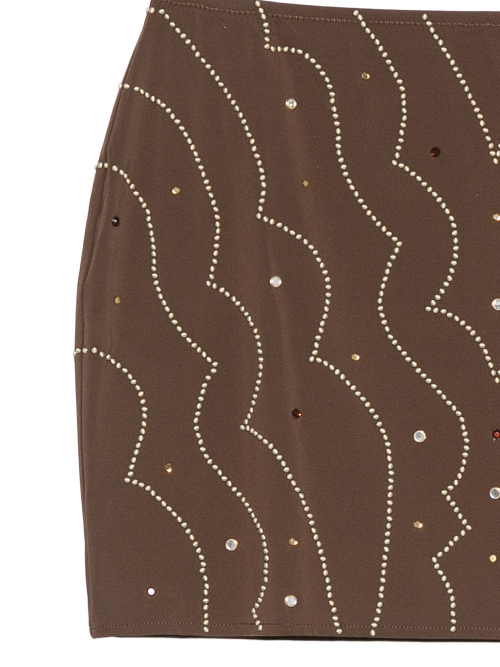 VENUJA Minigonna con dettagli western in microfibra marrone