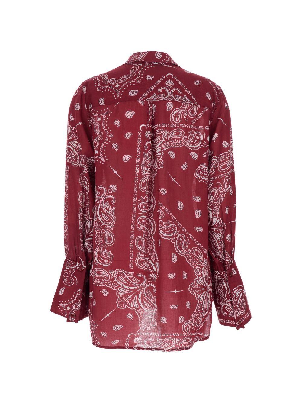 VENUJA Camicia oversize Sierra con stampa bandana rosso scuro