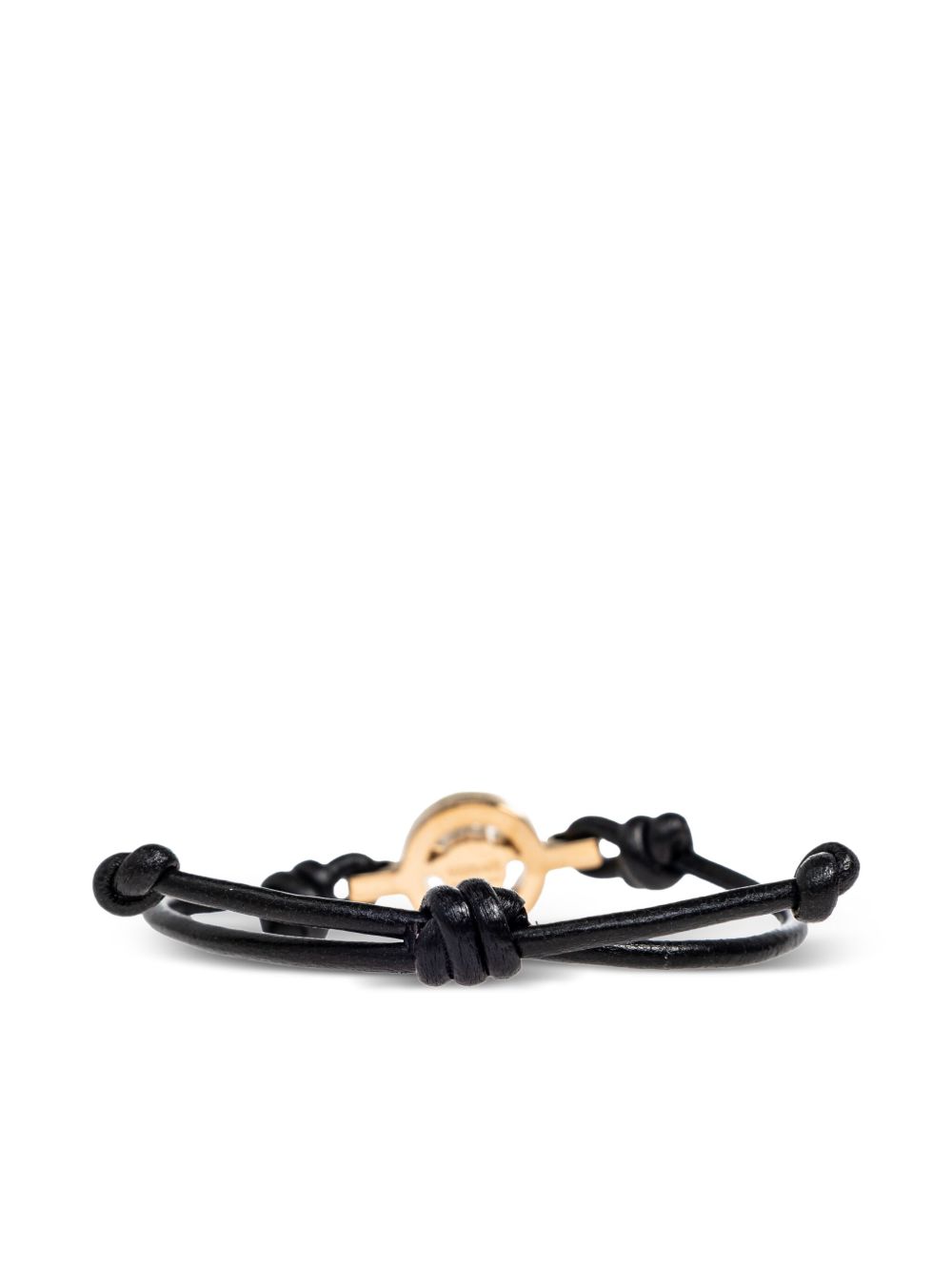 VERSACE Bracciale Medusa in pelle oro e nero
