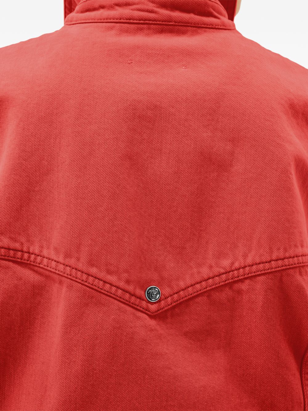 VERSACE Giacca in denim di cotone rosso
