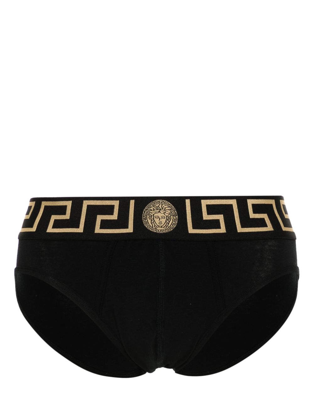 VERSACE Slip neri con motivo Greca