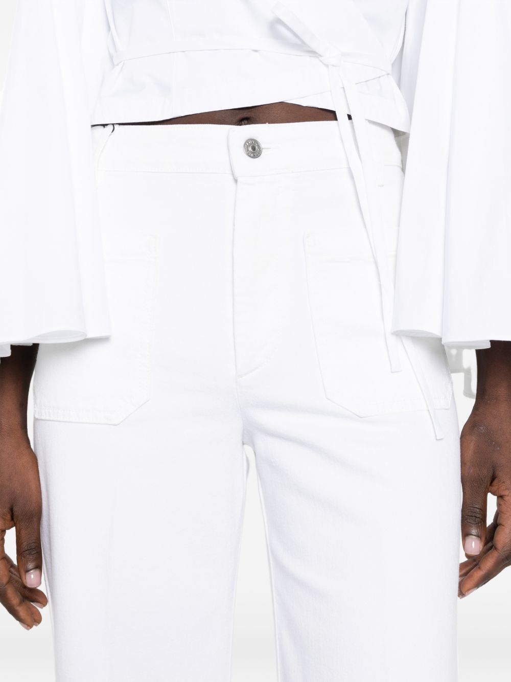 VICTORIA BECKHAM Jeans lunghi bianchi in cotone elasticizzato