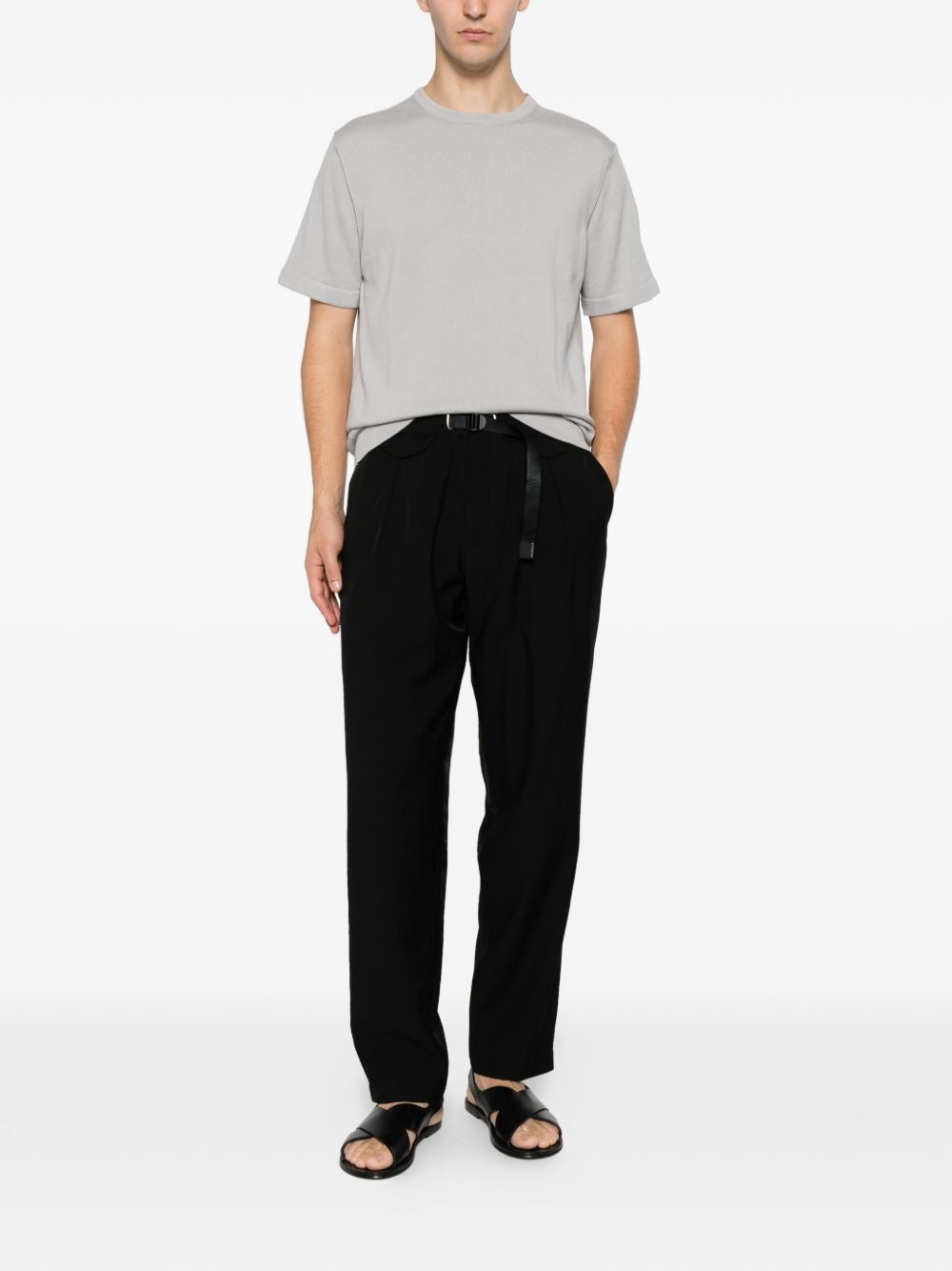WHITE SAND Pantaloni neri con coulisse in vita
