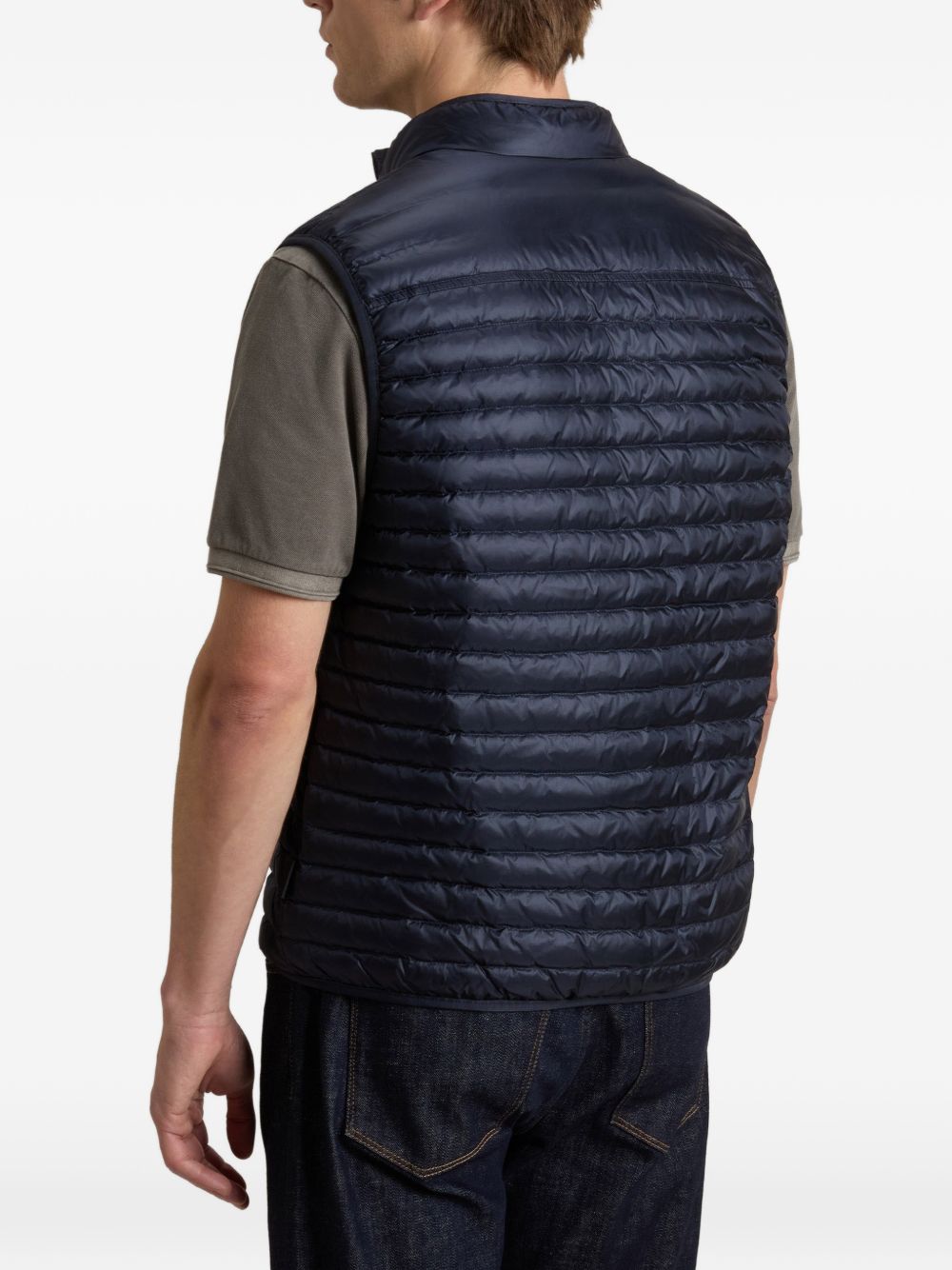 WOOLRICH Gilet trapuntato blu con zip