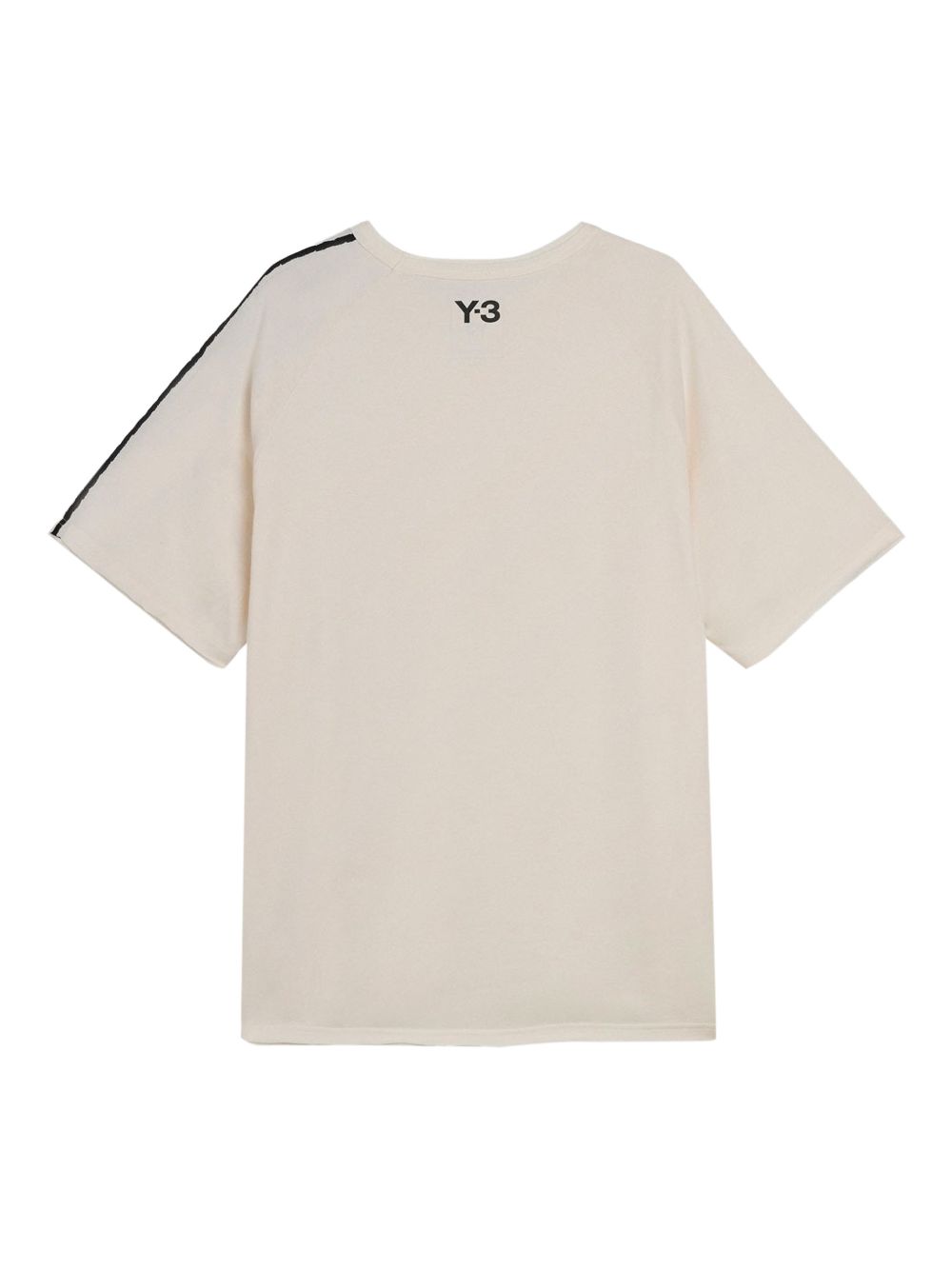 Y3 T-shirt in cotone bianco con strisce nere
