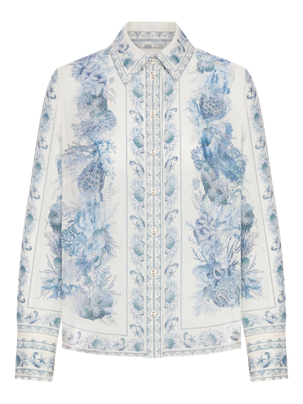 ZIMMERMANN Camicia blu con stampa floreale