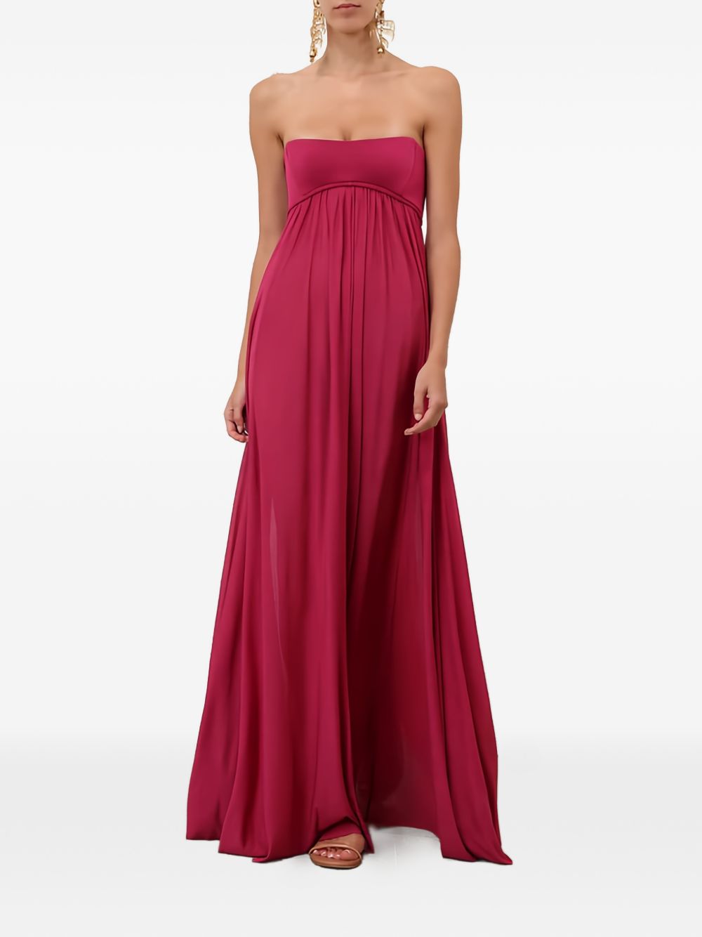 ZIMMERMANN Abito lungo rosa con taglio impero