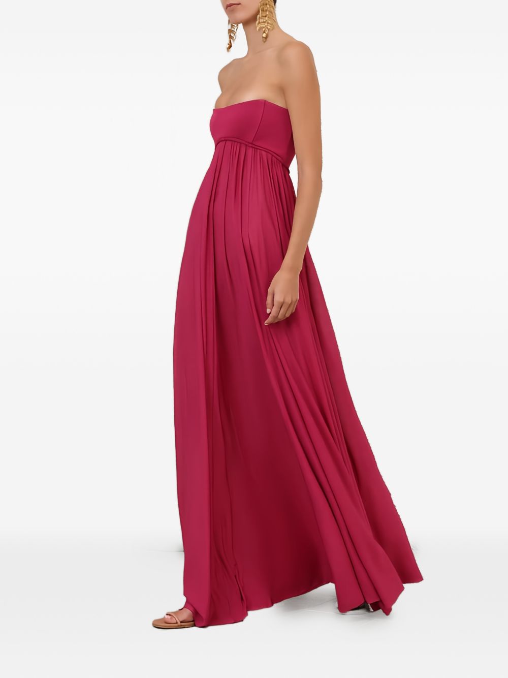 ZIMMERMANN Abito lungo rosa con taglio impero