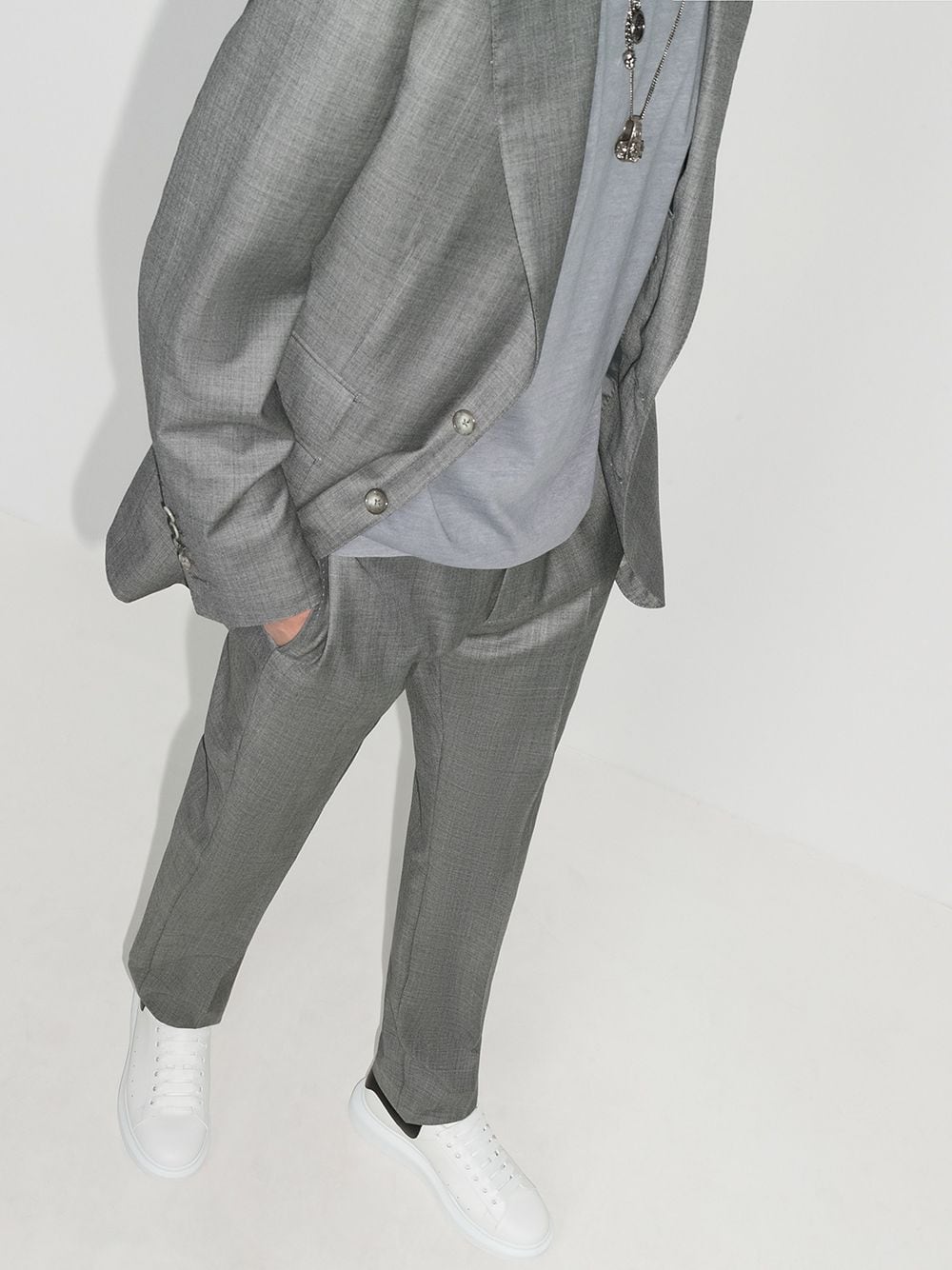 ALEXANDER McQUEEN Sneakers 'Oversize' in pelle bianca