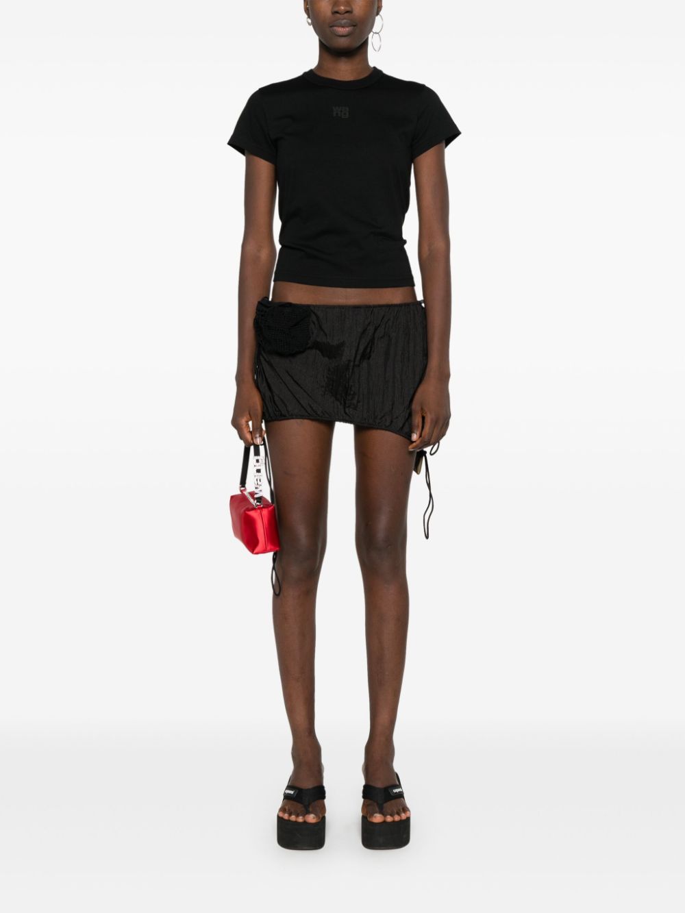 ALEXANDER WANG T-shirt nera con logo