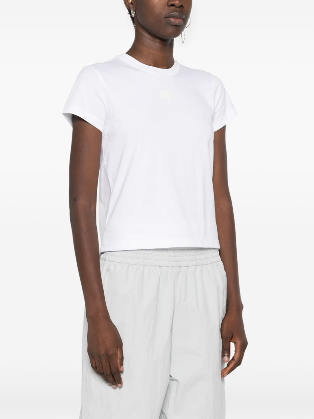 ALEXANDER WANG T-shirt bianca con logo a maniche corte