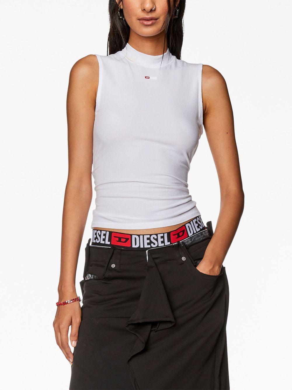 DIESEL Top T-Mokky bianco