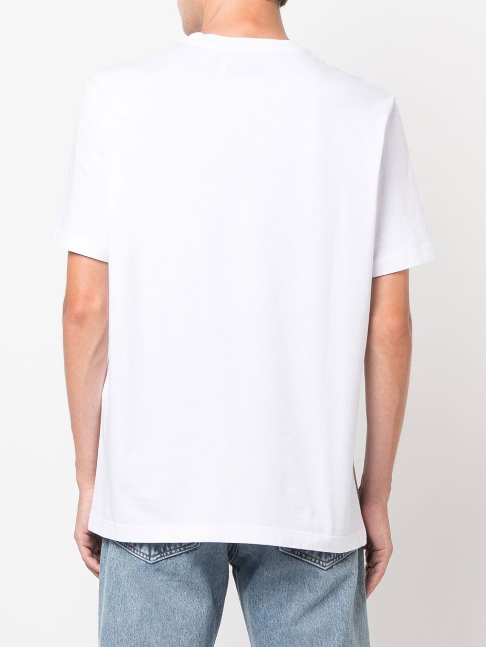GOLDEN GOOSE T-shirt in cotone bianco con logo iconico a stella nero
