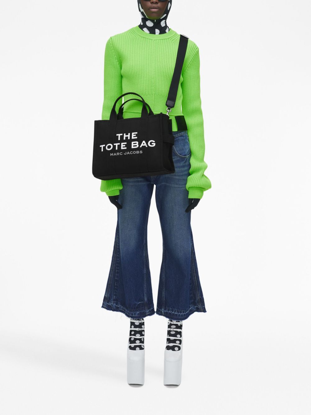 MARC JACOBS Borsa tote 'The Canvas Media' in cotone nero