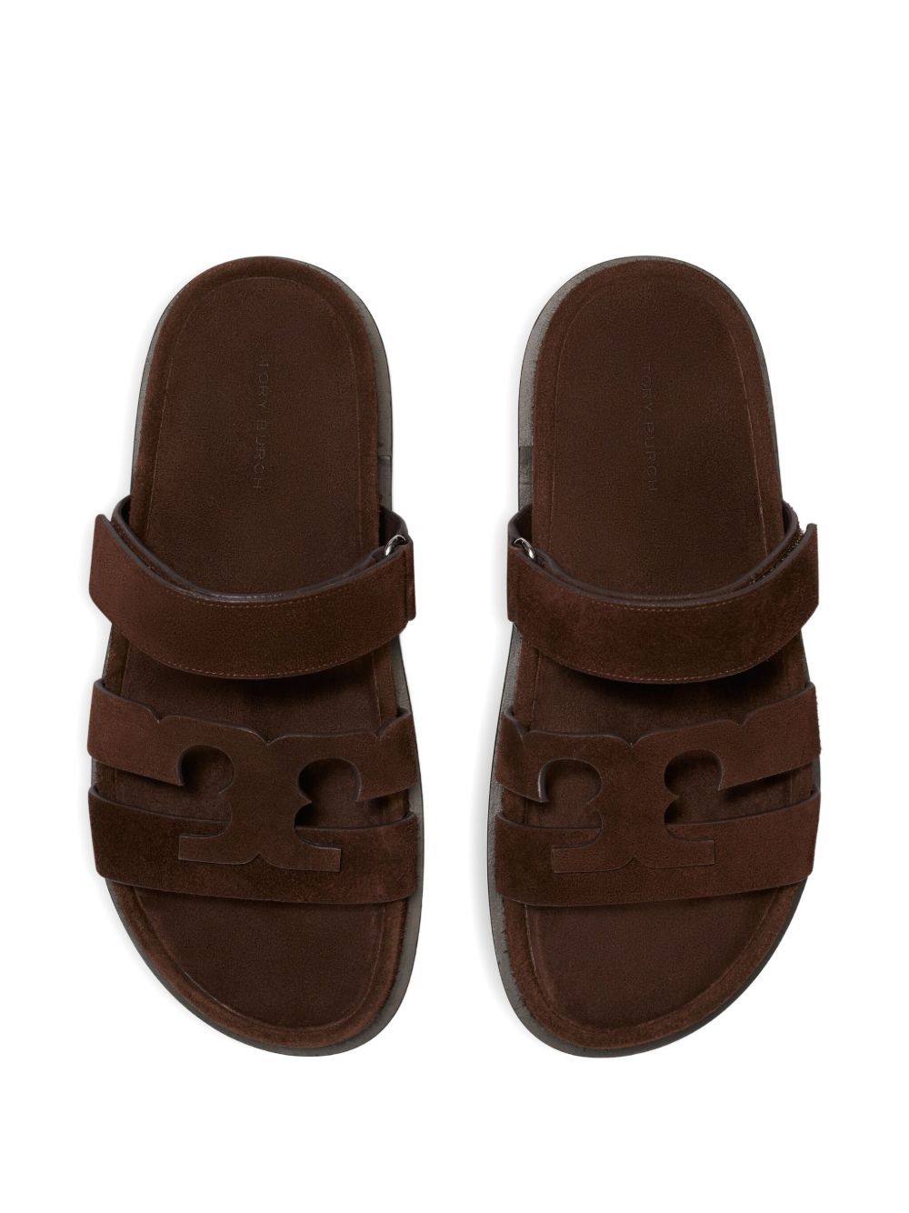 TORY BURCH Ciabatte Ines in pelle scamosciata marrone