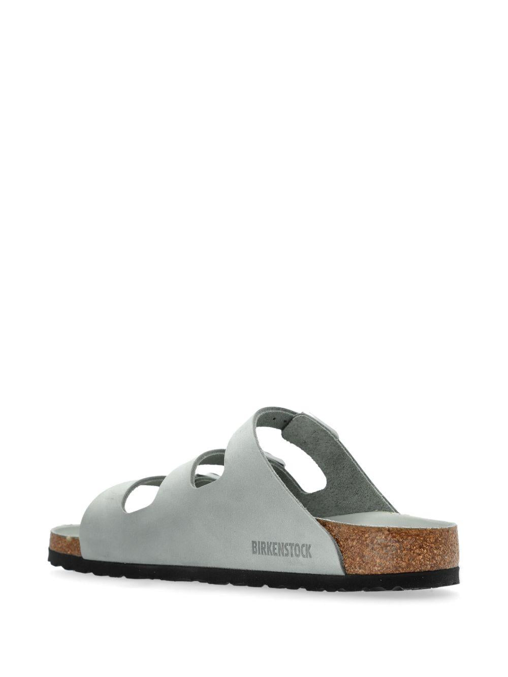 BIRKENSTOCK Ciabatta 'Florida' in pelle color cuoio verde salvia