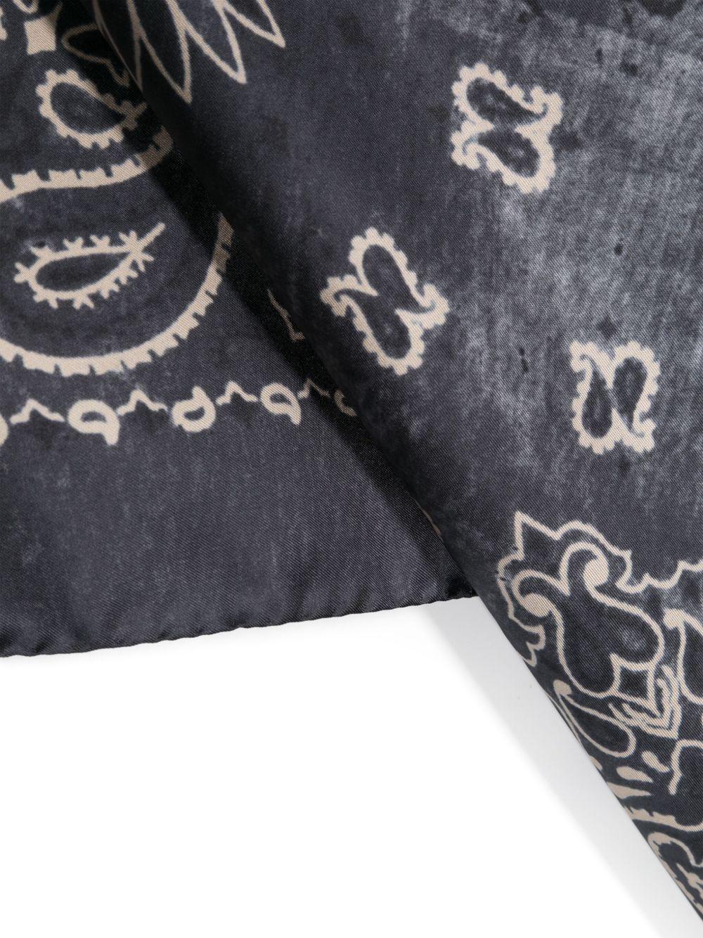 GOLDEN GOOSE Foulard in seta grigia con stampa paisley