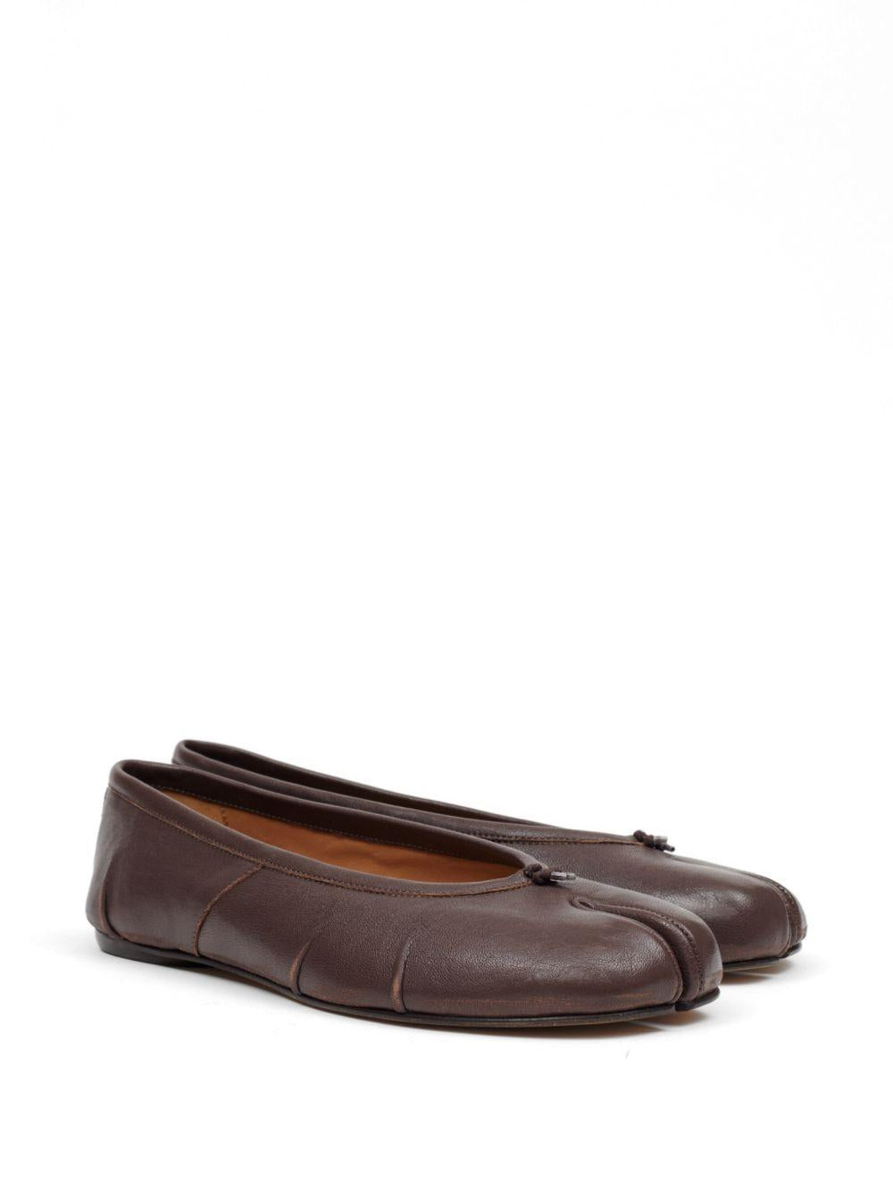 MAISON MARGIELA Ballerine Tabi marroni in pelle
