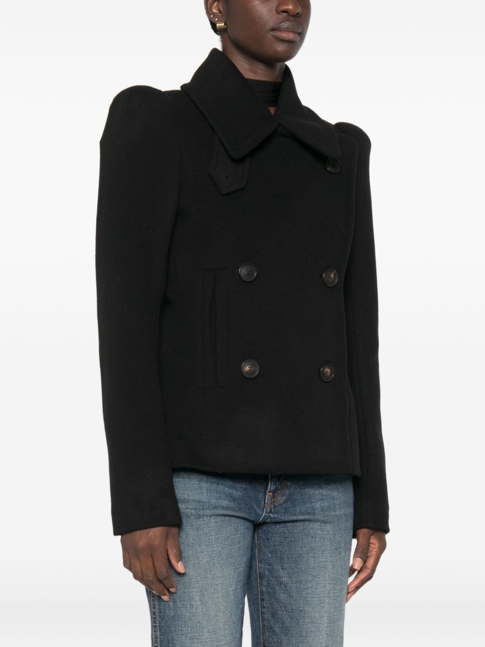 7 FOR ALL MANKIND Giacca doppiopetto in lana con spalle strutturate 