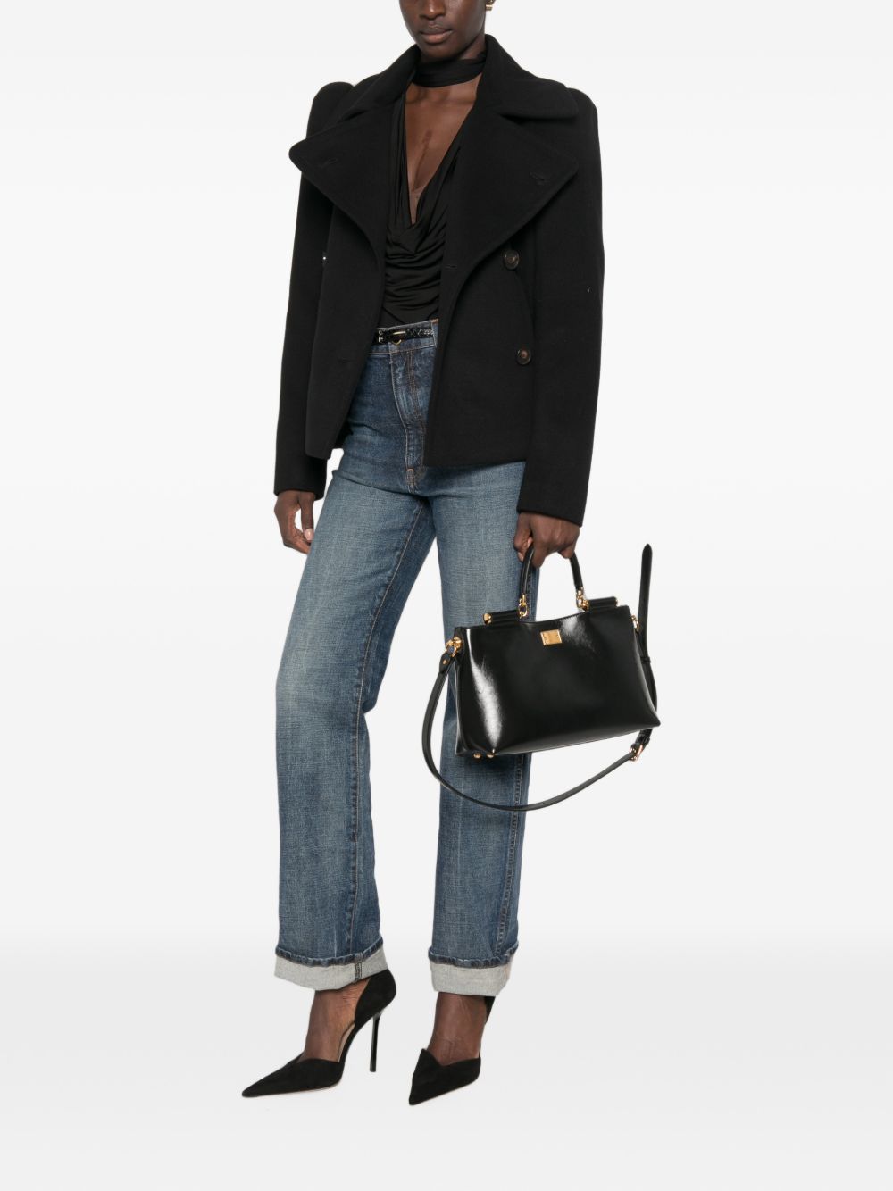 7 FOR ALL MANKIND Giacca doppiopetto in lana con spalle strutturate 