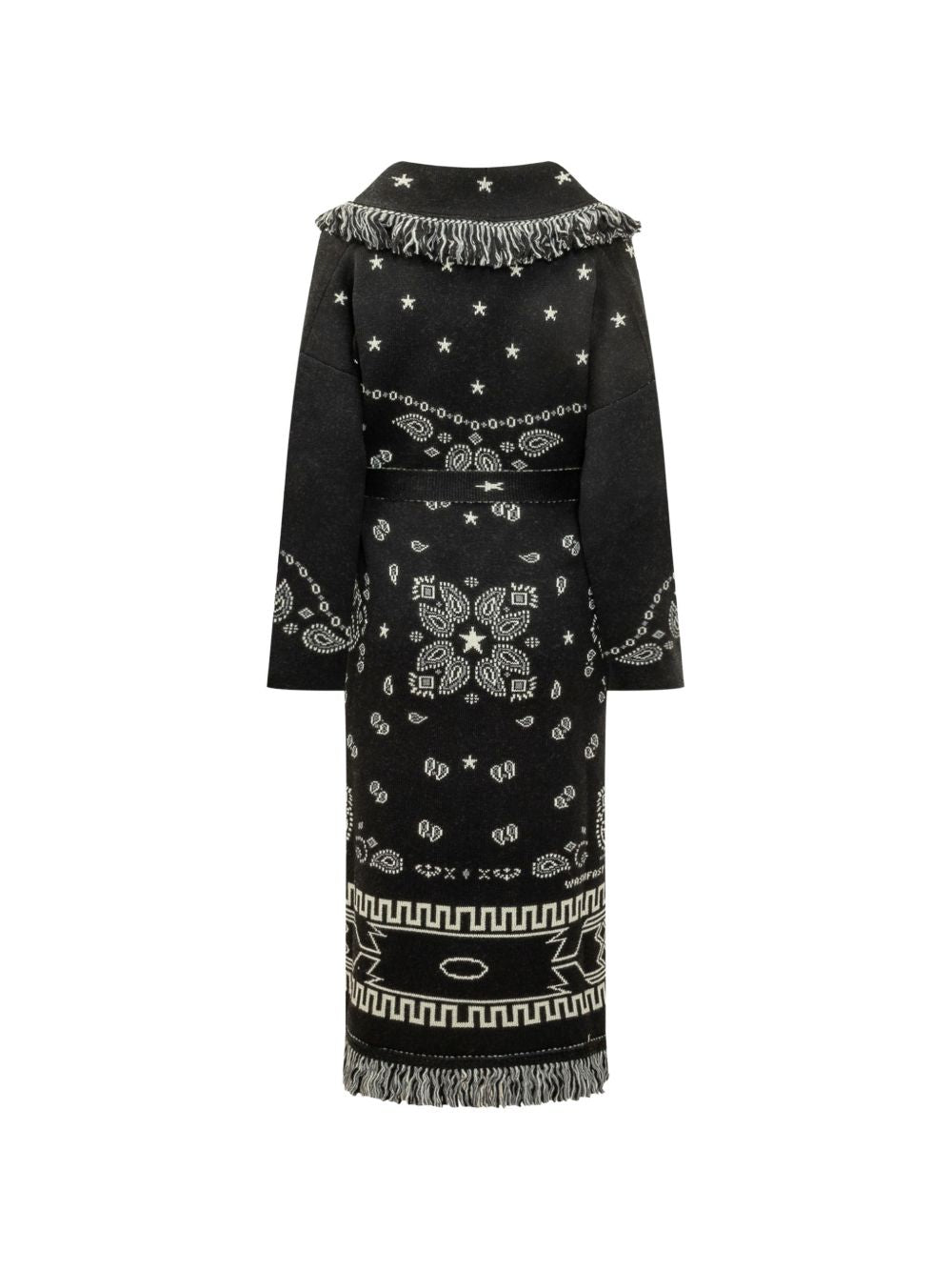 ALANUI Cardigan lungo in lana vergine jacquard Bandana 