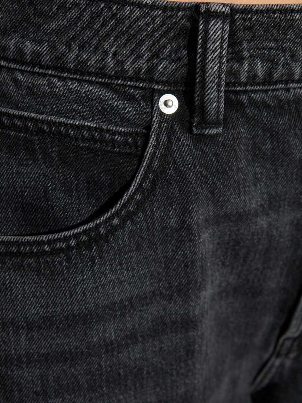 ALEXANDER WANG Jeans antracite con logo in strass 